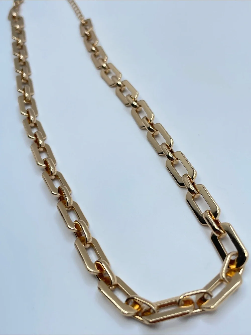 Gold Paperclip Chain Necklace Minimalist Layering Statement Glam Classic